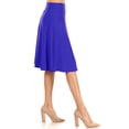thumbnail image 3 of Women's Casual Foldable High Waist A-Line Midi Skirt with Stretch Fabric, 3 of 6