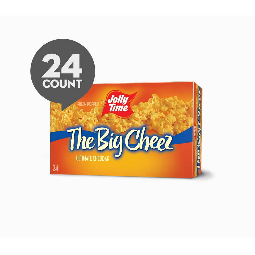 JOLLY TIME The Big Cheez Cheddar Cheese Microwave Popcorn, 24 Ct (3.5 Oz. Bags)