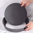 thumbnail image 1 of Quiche Pan Removable Bottom Non Stick Cake Mould Carbon Steel Bakeware Kits Baking Accessory Kitchen Supplies Cooking Tools Thicken deepen 9 in, 1 of 8