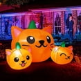 thumbnail image 3 of Inflable de Halloween de Tres Calabazas con Cabeza de Gato de 5 pies., 3 of 3