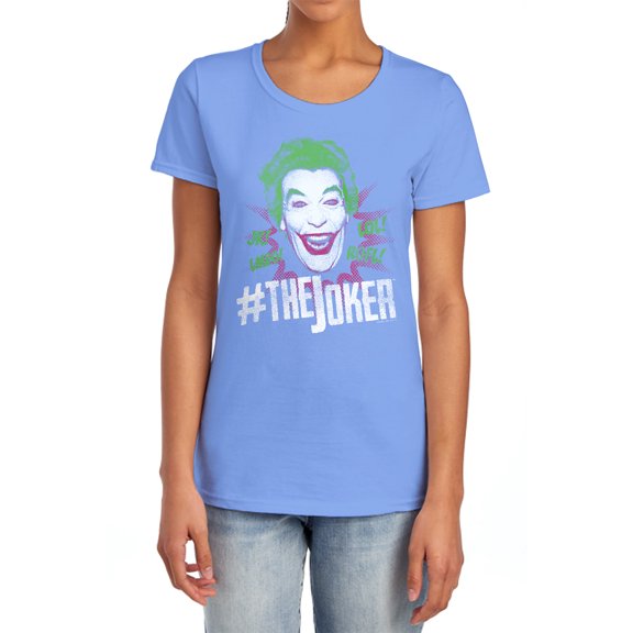 Batman Classic Tv #Joker Women's T Shirt, Carolina Blue, Medium