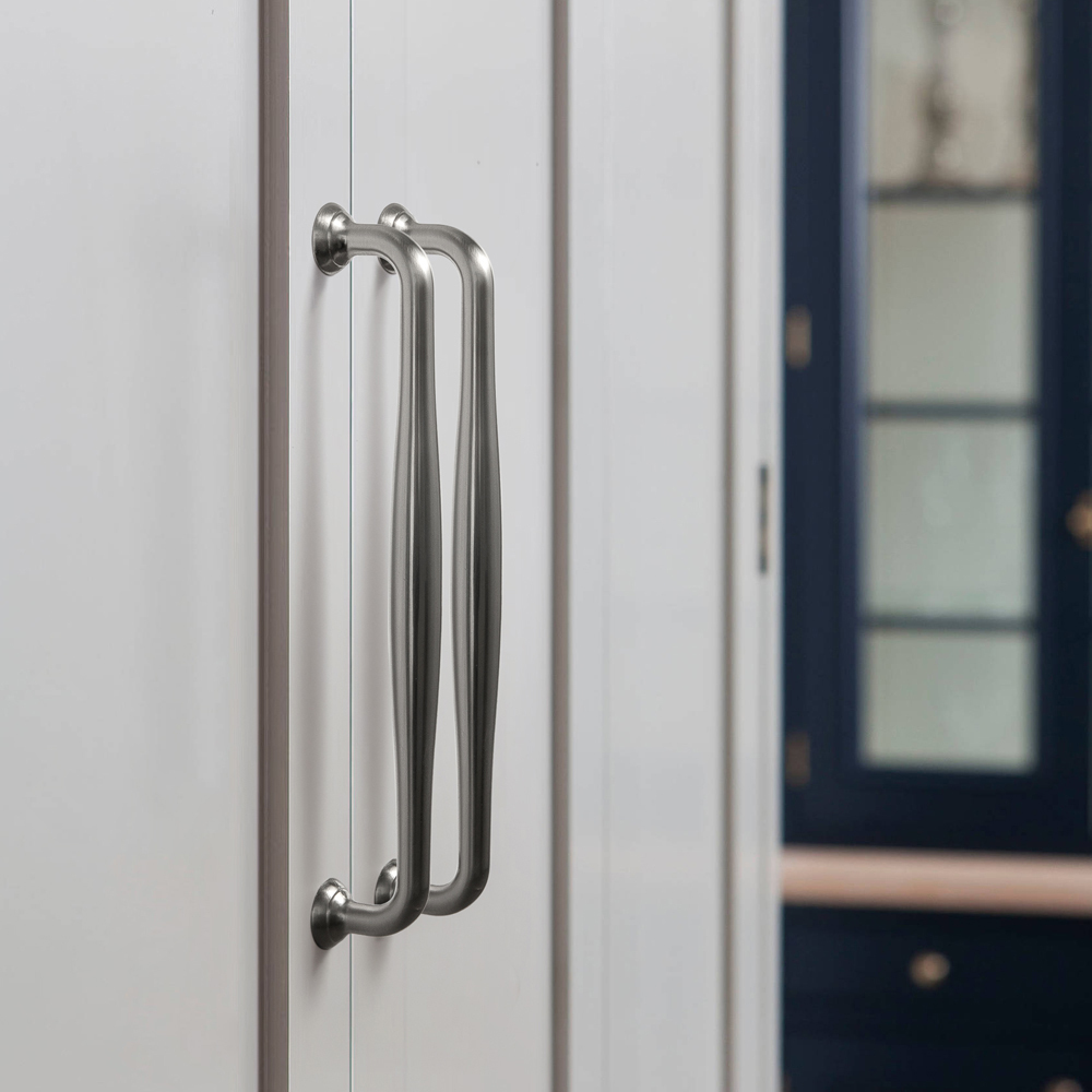 Goo-Ki 12 Pack 7.6'' Center to Center Vintage Satin Nickel Cabinet Pulls, Sleek Zinc Alloy Cabinet Handles for Classic Furniture Drawer Hardware