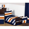 thumbnail image 3 of Sweet Jojo Designs Navy Blue, Orange and White Window Treatment Valance for Stripes Bedding Collection, 3 of 4
