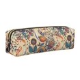 thumbnail image 1 of Disketp Floral With Birds And Fantasy Flowers Estuche de Lápices de Cuero con Cierre, Estuche Compacto para Papelería, Bolígrafos y Accesorios Pequeños, 1 of 7