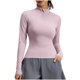 thumbnail image 1 of Tops de Cuello Alto para las Mujeres Respirable Running Fitness Yoga Top de Manga Larga, Pantalones Cortos Y Set Superior para las Mujeres Que Coinciden con Ropa Deportiva, 1 of 8