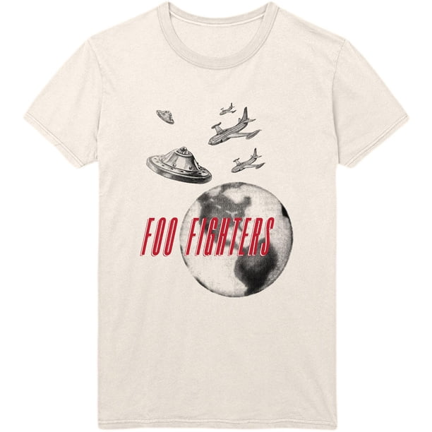 Foo Fighters - Camiseta UFO Planes para Adultos Unisex (Natural)