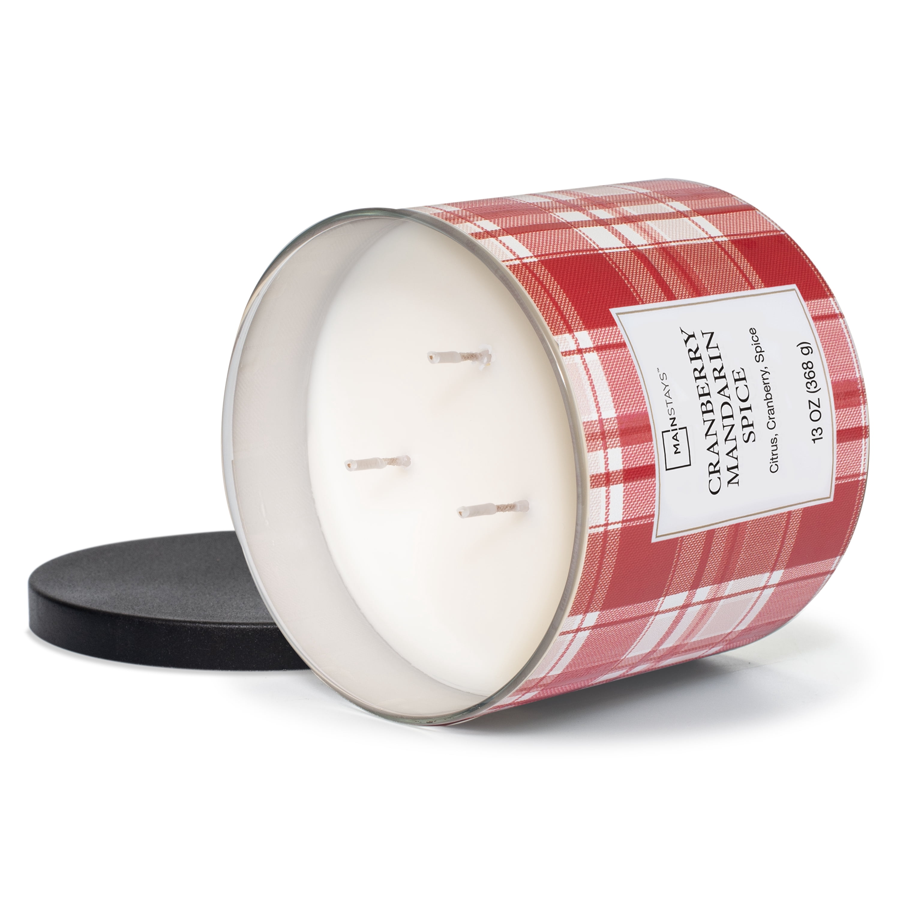 Mainstays Cranberry Mandarin Spice Scented 3-Wick Candle, 13 oz.