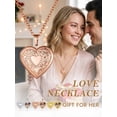 thumbnail image 5 of KeyStyle Heart Locket Necklace for Women Personalized Memorial Necklace that Holds Pictures Christmas Valentines Day Gifts for Her, 5 of 11