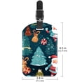 thumbnail image 6 of Square 2Pack PU Leather Merry Chrismas Cruise Luggage Tag with Privacy Cover and Name ID Tag for Travel Handbags Backpacks Luggage Tags, 6 of 6