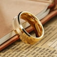 thumbnail image 3 of King Will Alianza De Boda De Carburo De Tungsteno Para Hombres Y Mujeres, 0.315 In De Ancho, Chapado En Oro De 14 Quilates, Anillo De Boda Con Centro Cepillado, Ajuste Cómodo, Tamaño 8, 3 of 5