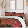 thumbnail image 6 of Ambesonne Fantasy Duvet Cover Set, Trippy Surreal Cubes, 2-Calking, Scarlet Green, 6 of 7