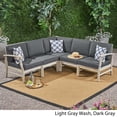 thumbnail image 3 of Danielle Outdoor 5 Piece Acacia Wood Sectional Sofa Set, Light Gray and Dark Gray, 3 of 15