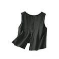 thumbnail image 4 of WULMLEO Cotton Linen Tank Tops for Women Summer Sleeveless Vacation Lounge Shirts Loose Fit Crewneck Comfy Beach Vests Black 2XL, 4 of 4