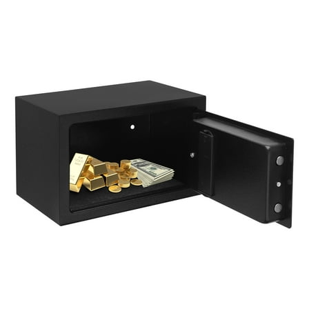 ChicHomey Anti-Theft Safe Box with 3-8 Digit Password, Emergency Keyhole, Alarm and Double Lock Mechanism, Stylish and Secure for Home or Office Use