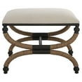 thumbnail image 3 of Uttermost Banc de Ferme en MDF avec Corde et Tissu, Marron, 3 of 5