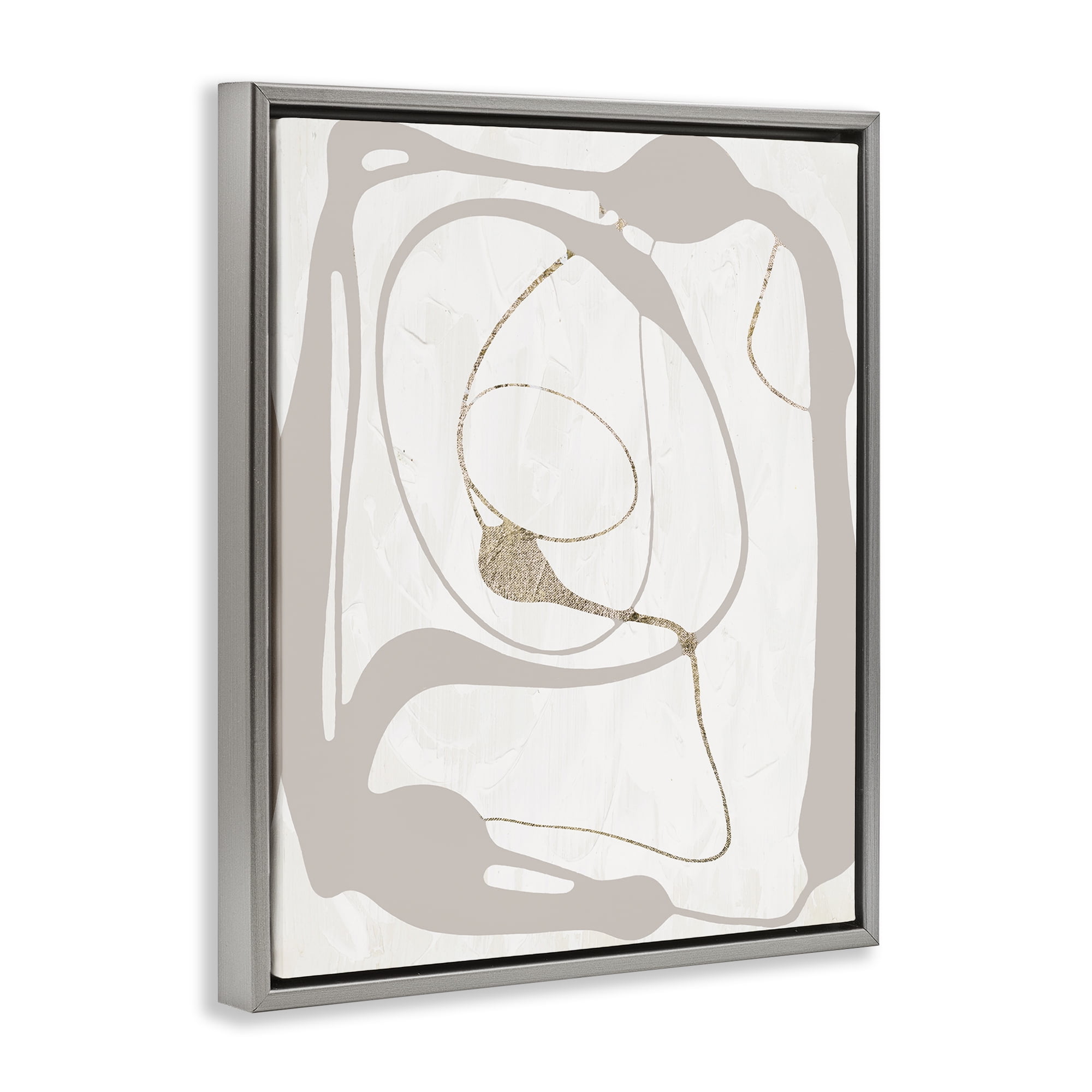 Stupell Industries Gray Very Abstract Figure Abstract Painting Gray Floater Framed Canvas Art Print Wall Art, 25 x 31