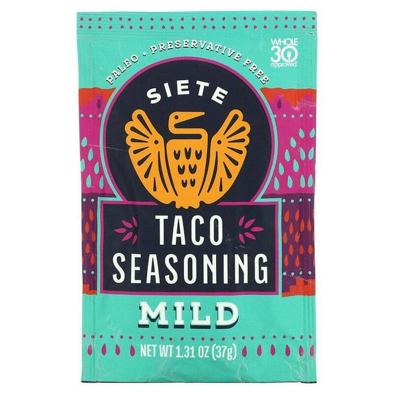 Siete, Taco Seasoning, Mild, 1.31 oz Pack of 4