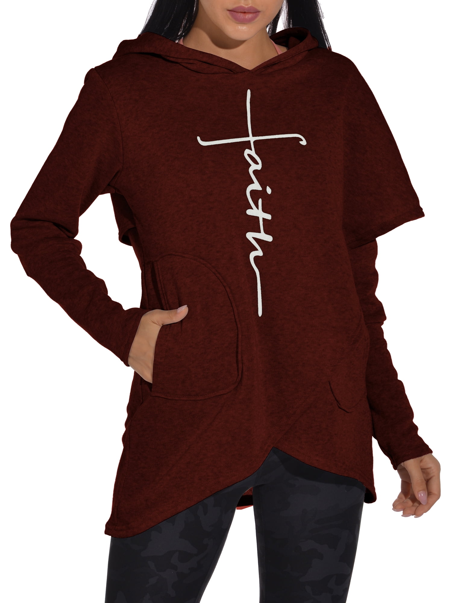SUNSIOM - SUNSIOM Women Faith Print Sweatshirt Fleece Sweatshirts ...