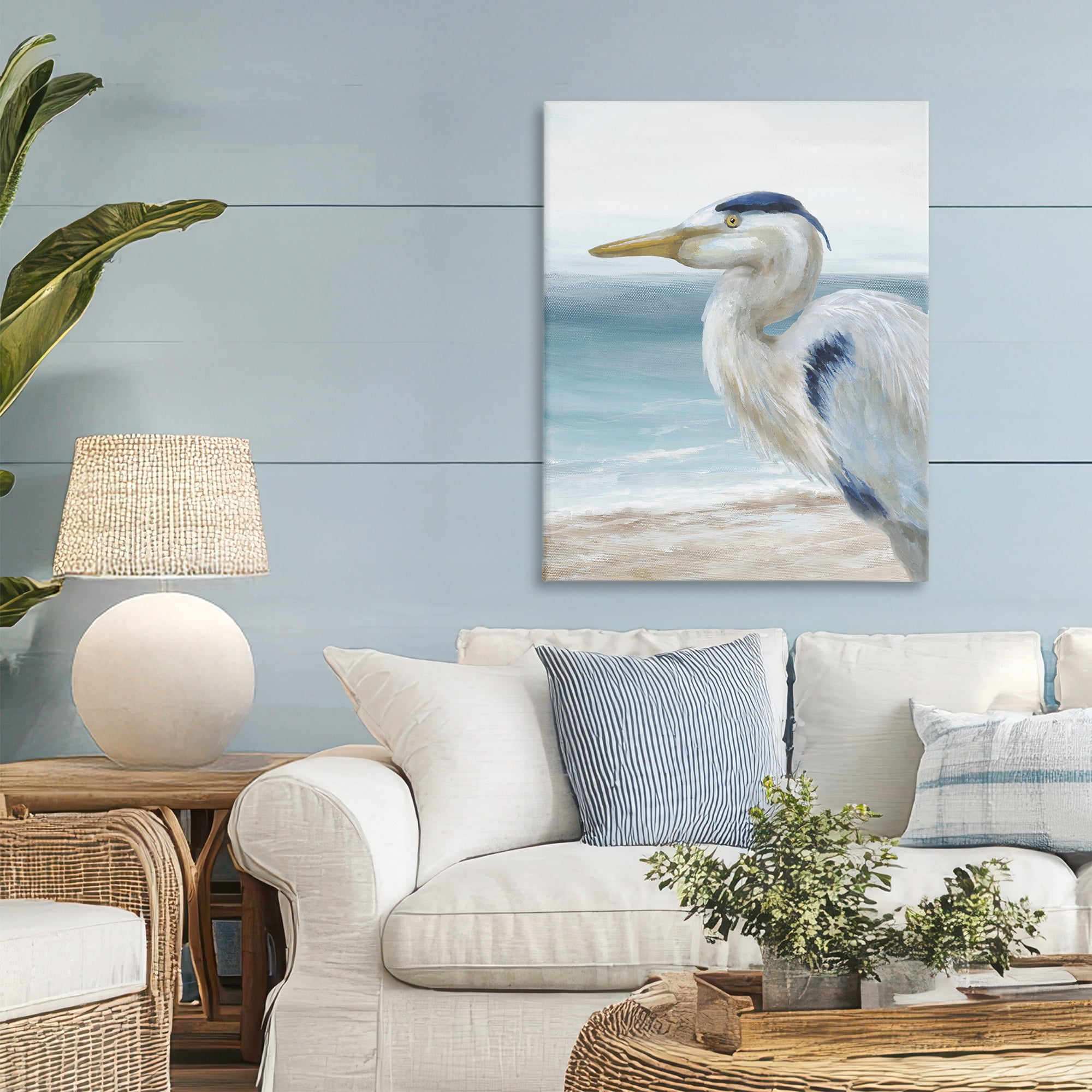 Stupell Industries Left Gazing Heron Canvas Wall Art, design by Nan