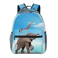 thumbnail image 1 of Disketp Elephant Giraffe Mochila Estampada para Hombre y Mujer – Mochila Ligera Clásica con Múltiples Bolsillos para Universidad, Trabajo y Viajes-One Size, 1 of 5