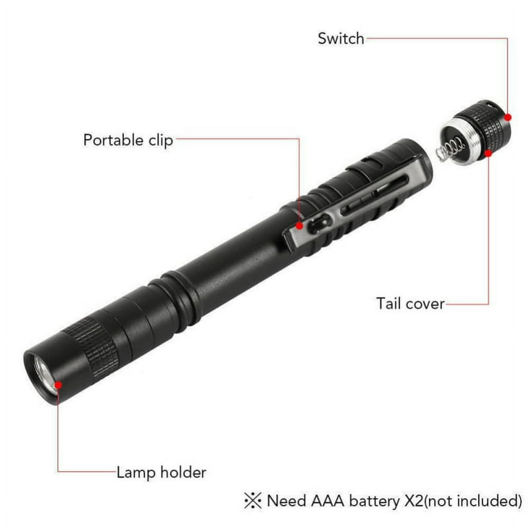 Sakeen - Survival Mini Tactical LED Flashlights Camping Torch Light 300  Lumen Rechargeable in Red 