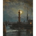 thumbnail image 2 of Alexei Petrovich Bogoliubov 12x14 Black Ornate Wood Framed Double Matted Museum Art Print Titled: Rostral Column in St Petersburg, 2 of 5