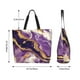 thumbnail image 5 of Disketp Purple Gold Marble Swirls Bolsa Tote Estampada para Mujer, Bolso de Hombro y de Mano para Compras y Viajes, 5 of 8
