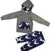 1Set Toddler Kids Baby Boy Girl Clothes Deer Hooded Tops Jacket +Pants Outfits