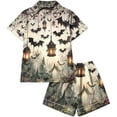 thumbnail image 6 of SAKMAL Soft Pajama Set for Women Halloween Bat Print Young Womens 2PC Short Sleeve Top & Shorts Casual Loungewear Set,XL, 6 of 8