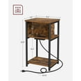 thumbnail image 2 of Side Table with Charging Station, 3-Tier End Table Nightstand for Living Room Bedroom Rustic Brown and Black, 2 of 6