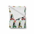 thumbnail image 2 of Motorcycle Soft Flannel Fleece Blanket, Scottish Terrier Riding Colorful Scooters with Woof Speech Bubble Illustration, Cozy Plush for Indoor and Outdoor Use, 60" x 80", Multicolor, by Ambesonne, 2 of 6