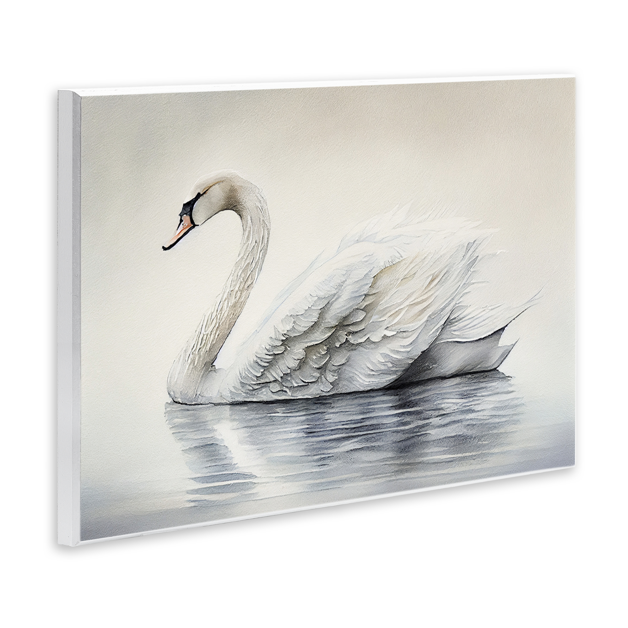 Elegant Floating Swan Wall Plaque Art, design by Sasha