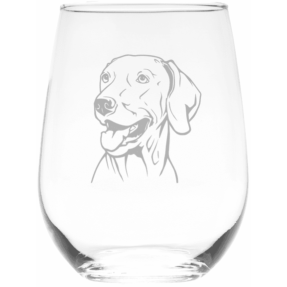 C&M Personal Gifts Weimaraner Themed, Dog 17 oz. Stemless Wine Glass - Dog Lover Gift