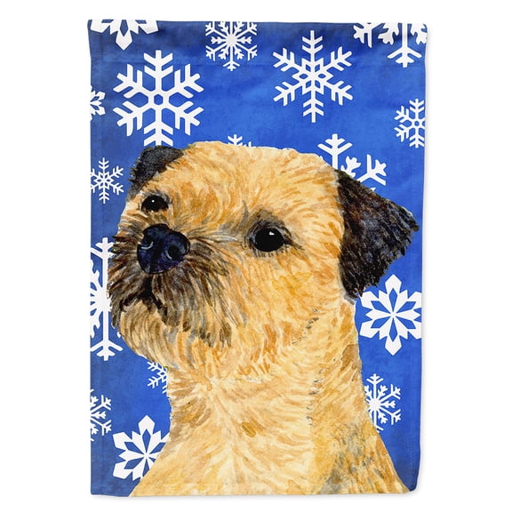Border Terrier Winter Snowflakes Holiday Garden Flag