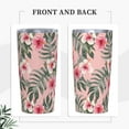 thumbnail image 3 of Pink Hibiscus Flowers Tumbler Travel Coffee Mug With Flip Lid 20 Oz Insulated Tumbler Cup Gift For Father Mother Friend Birthday, 3 of 6