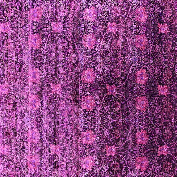 Ahgly Company Indoor Square Oriental Pink Industrial Area Rugs, 4' Square