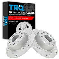 TRQ Performance Rear Drilled Slotted Coated Brake Rotor Set for VW Audi