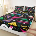 thumbnail image 3 of Feelyou Abstract Lines Twin Sheet Sets, Fashion Memphis Stripes Bedding, 3-Piece, 3 of 7