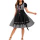 thumbnail image 1 of Vestido de Manga Corta para las Mujeres Correas de Corbata de Cintura Alta, Vestido de Ocio de Moda para el Uso Casual Diario, 1 of 4