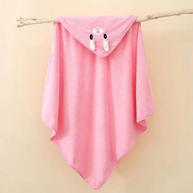 Toalla de baño gruesa de lana Coral para bebé con sombrero, manta envolvente con forma de Animal para niños, bata de baño infantil absorbente suave