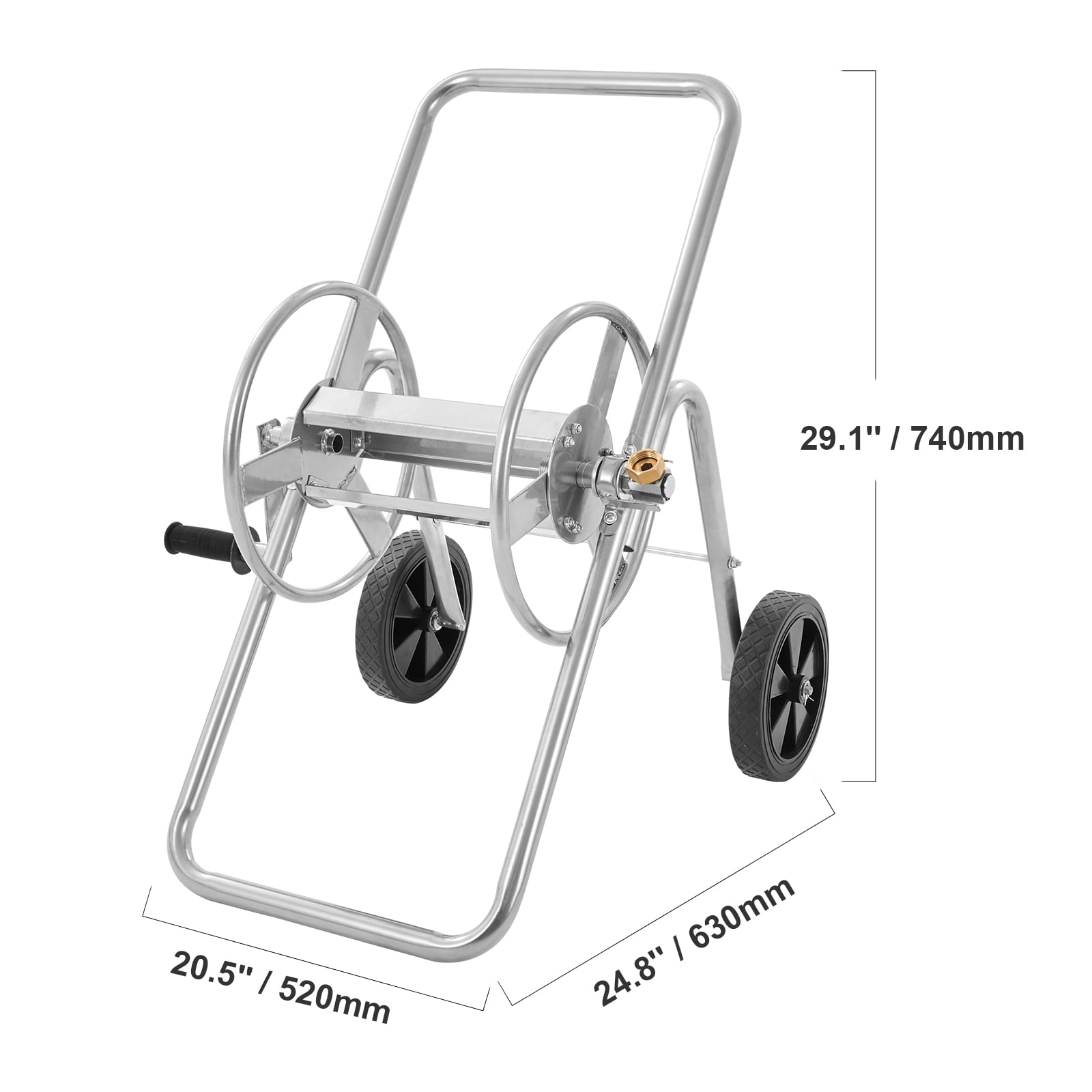 SKYSHALO Hose Reel Cart with Wheels, Carry Up To 175ft of 5/8’’ Hose, Portable Metal Hose Winder Suitable for Yard Planting & Garden