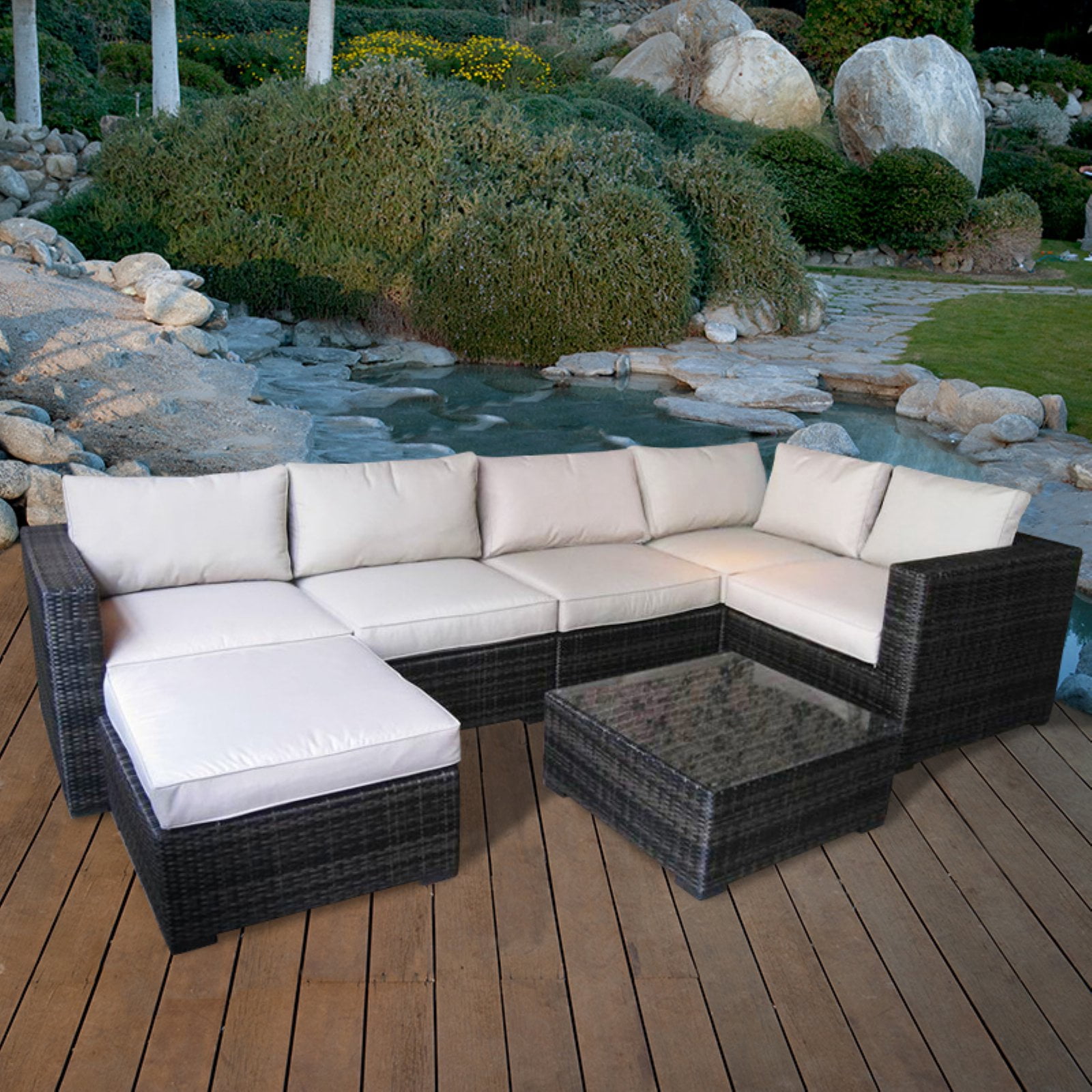 Creative Living Monte Carlo 7 Piece Sectional Sofa Set Walmart Com Walmart Com