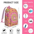thumbnail image 3 of Artistic Mandala School Backpack for Women, Ethnic Boho Folk Style Canvas Daypack with Sacred Ornament Pattern, 3 of 5