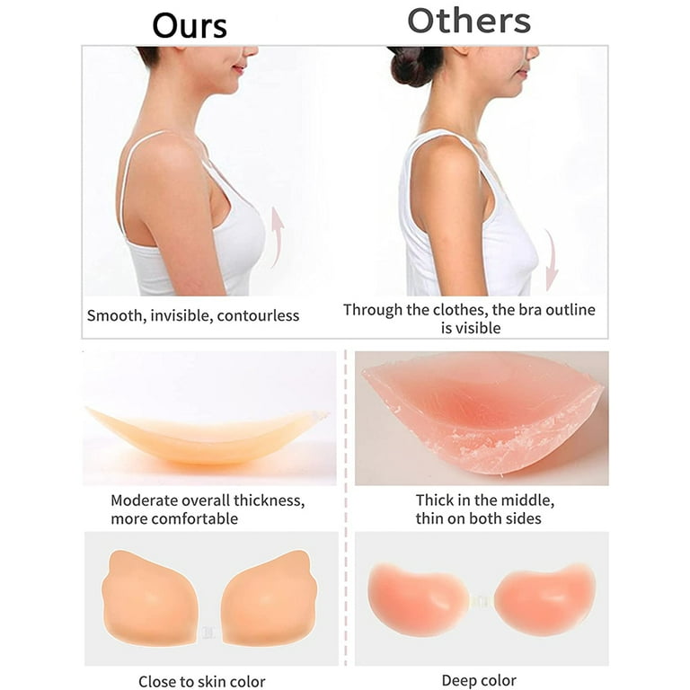 YANTI Silicone Soft Gel Bra Self-Adhesive Inserts Clear Breast