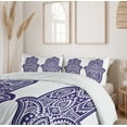 thumbnail image 6 of Ambesonne Hamsa Duvet Cover Set, Old Ornaments, 2-Calking, Violet Blue White, 6 of 7