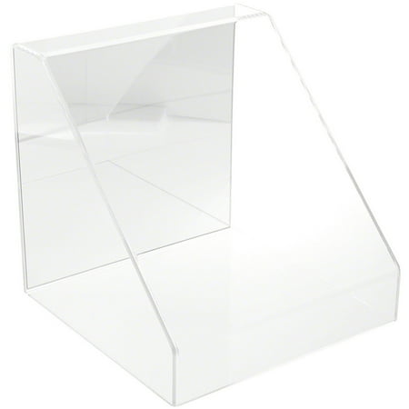 Plymor Clear Acrylic Slanted Front Display Case with No Base (Mirrored), 12" x 12" x 12"
