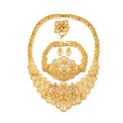 Ethlyn Dubai Jewelry Sets Necklaces Earrings Bracelet Ring Women Girls African Arab Accessories Wedding Gifts