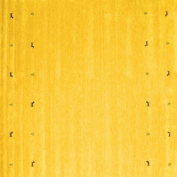 Ahgly Company Indoor Square Solid Yellow Modern Area Rugs, 3' Square