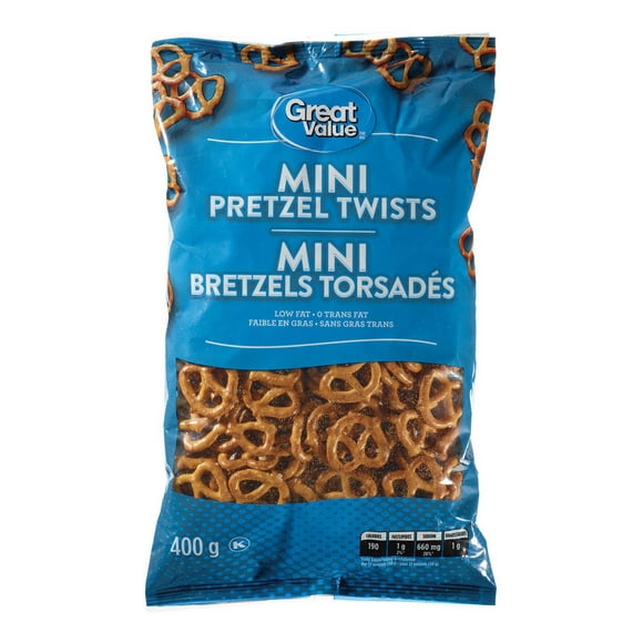 Great Value Mini Pretzels Twists, 400 g