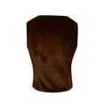 thumbnail image 5 of HXWCHs Women's Fashionable Sleeveless Solid Button Vest Casual top for Everyday Wear L Coffee, 5 of 5